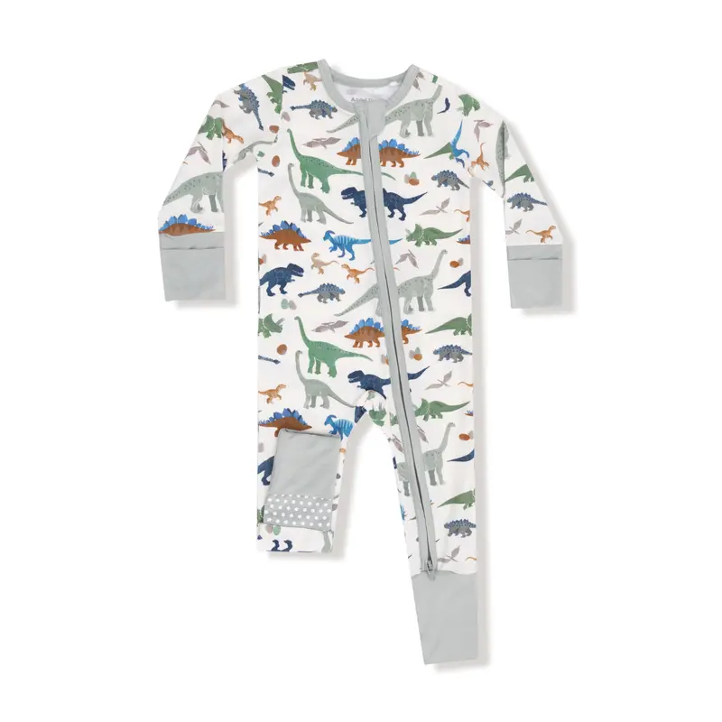 2 Way Zipper Romper - Washy Dinos