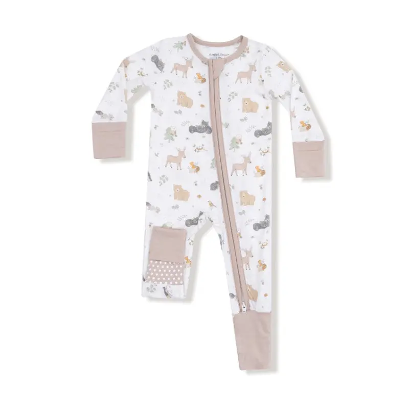 2 Way Zipper Romper - Woodland Babies