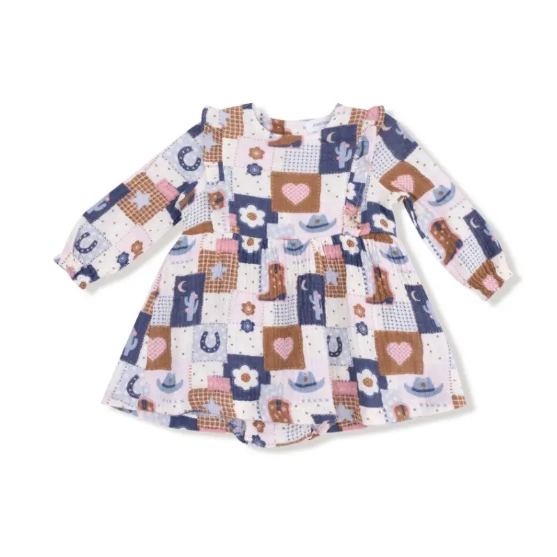 Ruffle Long Sleeve Bubble with Skirt - Patchwork Cowgirl