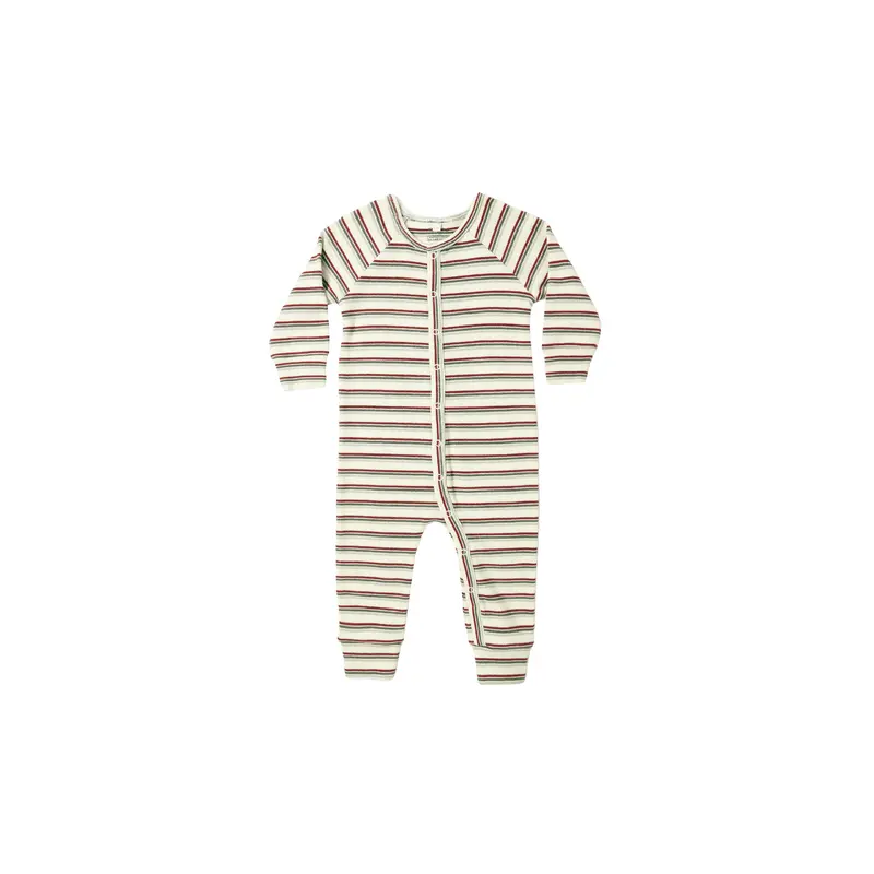 Rylee + Cru - Organic Long John Pajamas - Holiday Stripe