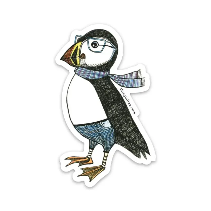 Sloe Gin Fizz - Dapper Puffin Vinyl Sticker