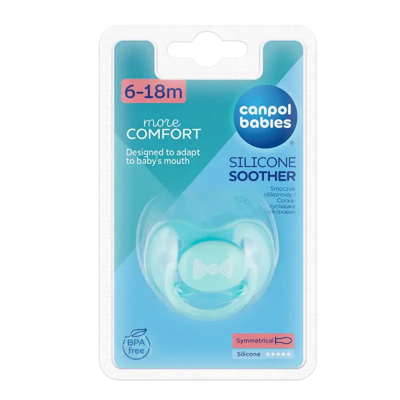 Canpol Babie Silicone Symetric Soother 6-18m  Aqua