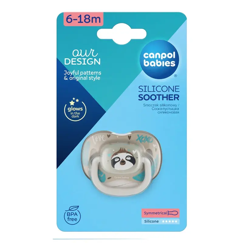 Canpol Babies Silicone Symmetrical Soother 6-18m - Sleepy Sloth