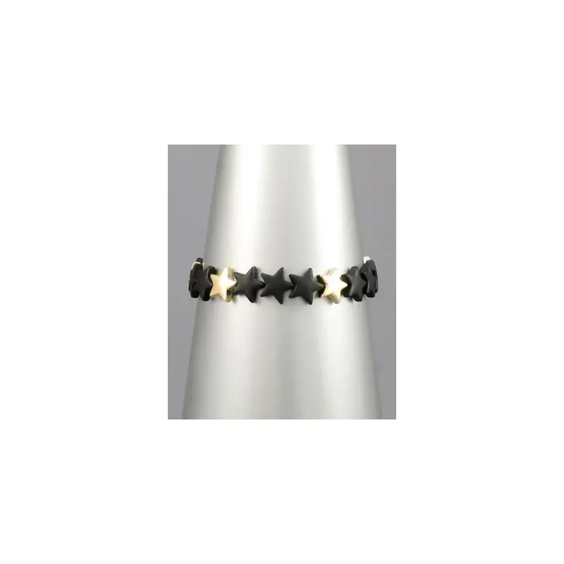 Star Bracelet- Matte Black and Gold