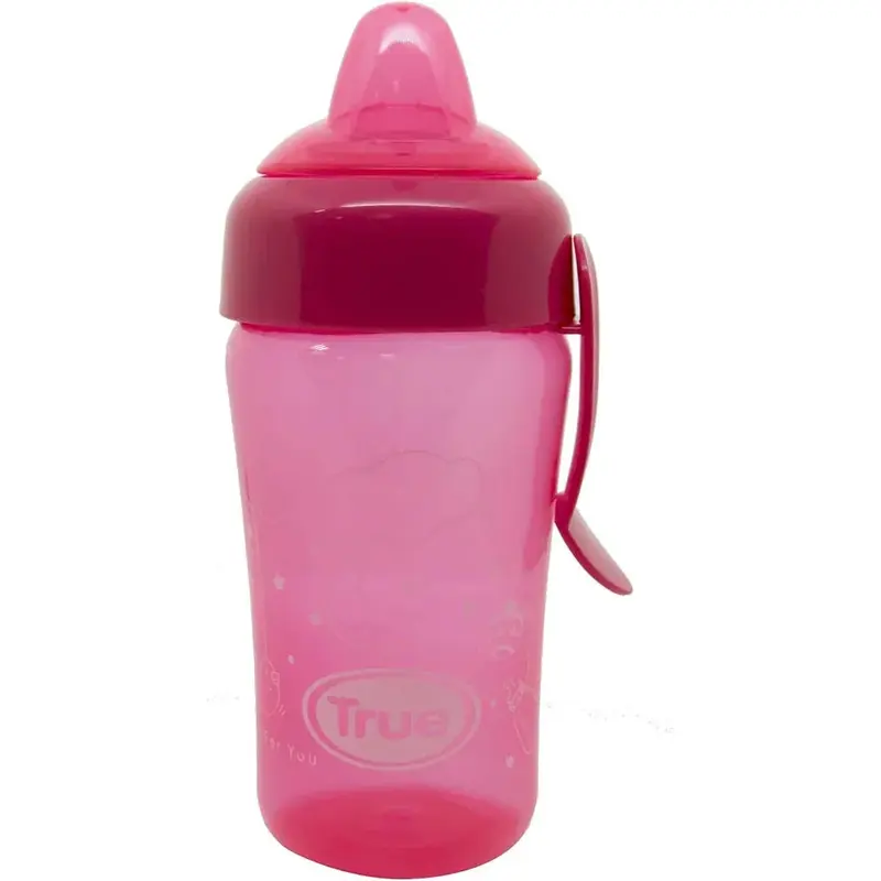 True  Gold  Silicone Straw Cup 300ml  Pink