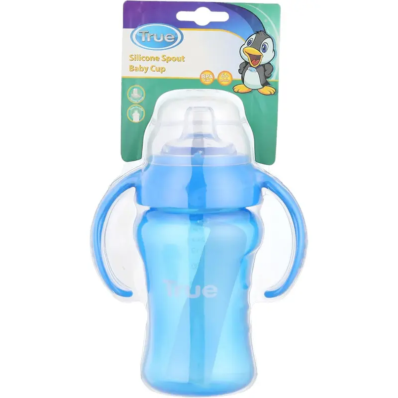 True Non-spill Cup with Weighted Sstraw 270ml  Blue