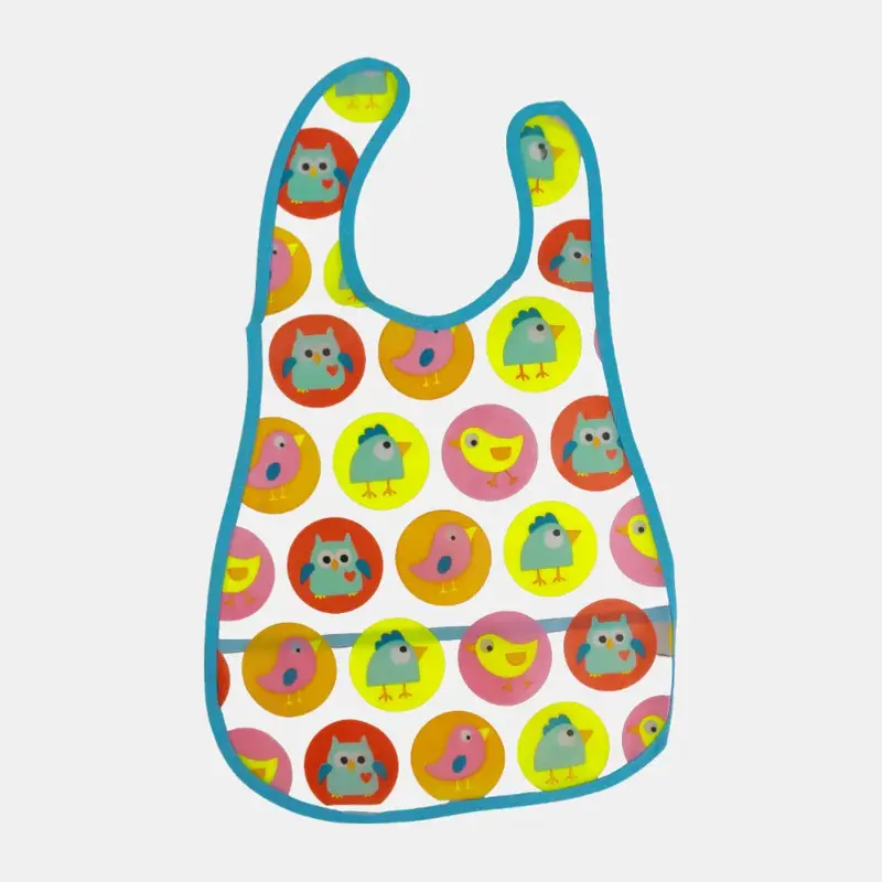 Baby Bib  White with Cute Birds Design