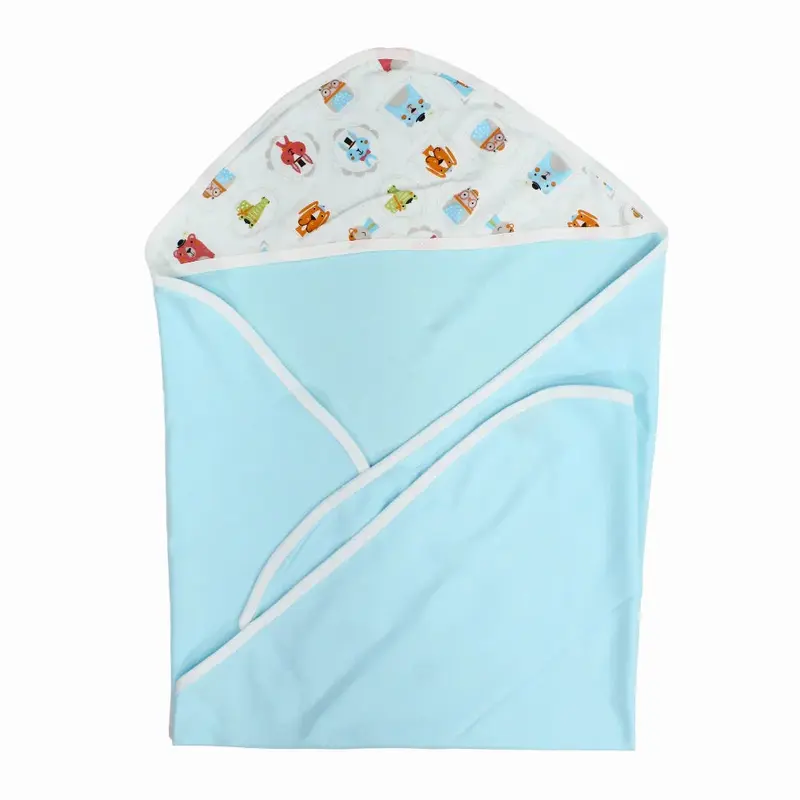 Baby Blanket  Aqua with Faces Design