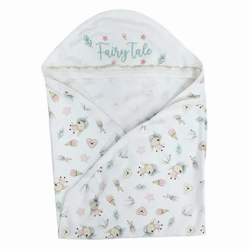 Baby Blanket  Off White with Fairy Tale Design