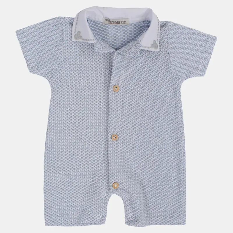 Baby Boys Cotton Romper with Cute Collar