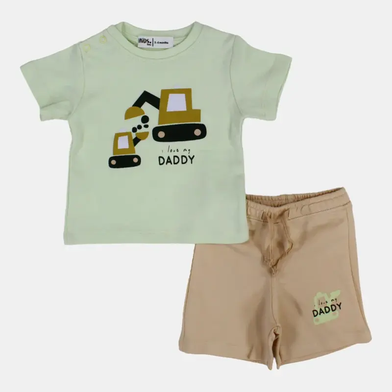Baby Boys' Light Green "I Love My Daddy" Pajama Set