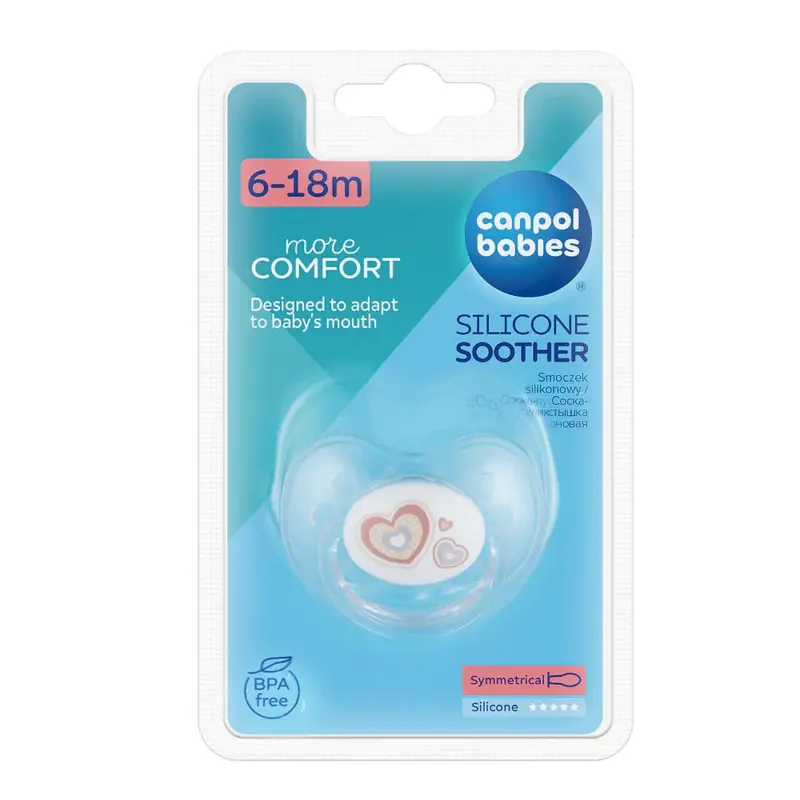 Canpol Babies Silicone Symmetrical Pacifier with Cap 618m  White