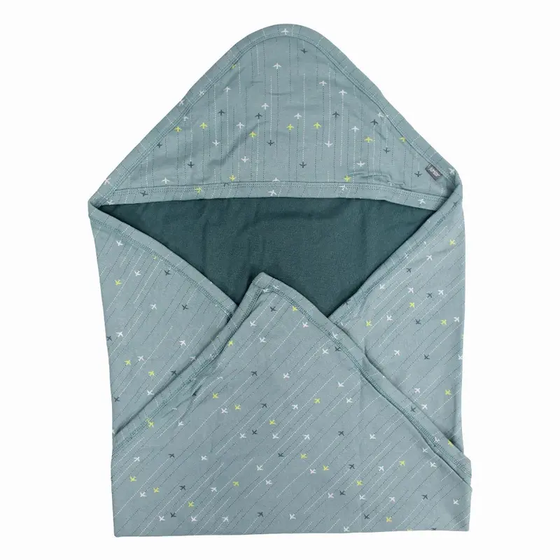 Cotton Baby Blanket  Mint With Airplanes Design