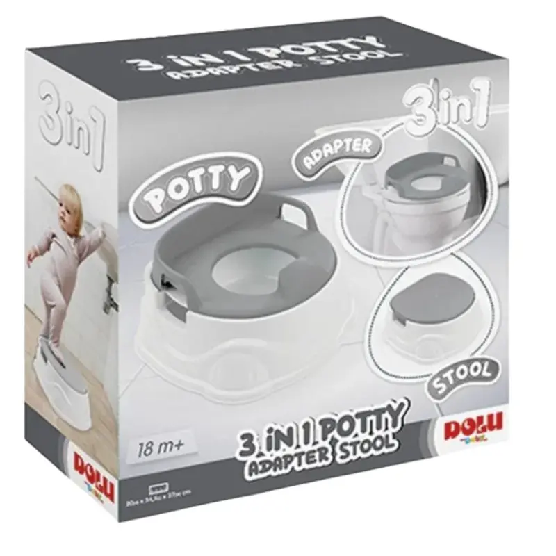Dolu 3-in-1 Potty & Adapter Stool - Grey