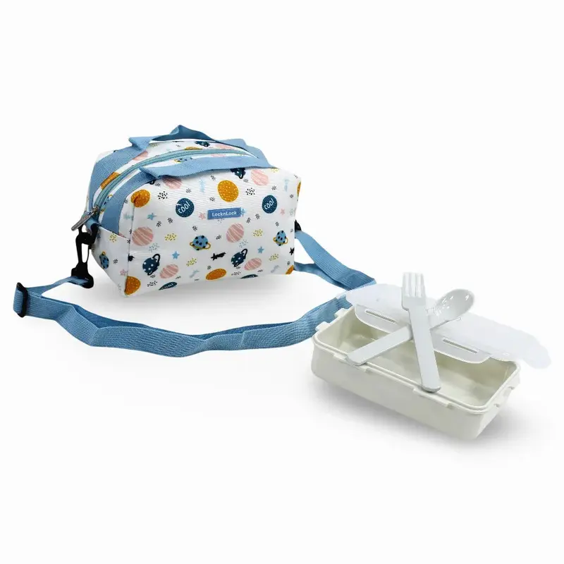Lock 'n Lock Lunch Box with a Lunch Bag  Multicolored