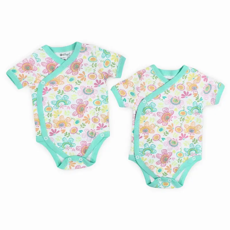 Pack of 2  Unisex Baby Cotton Short-Sleeved Underwear Bodysuit