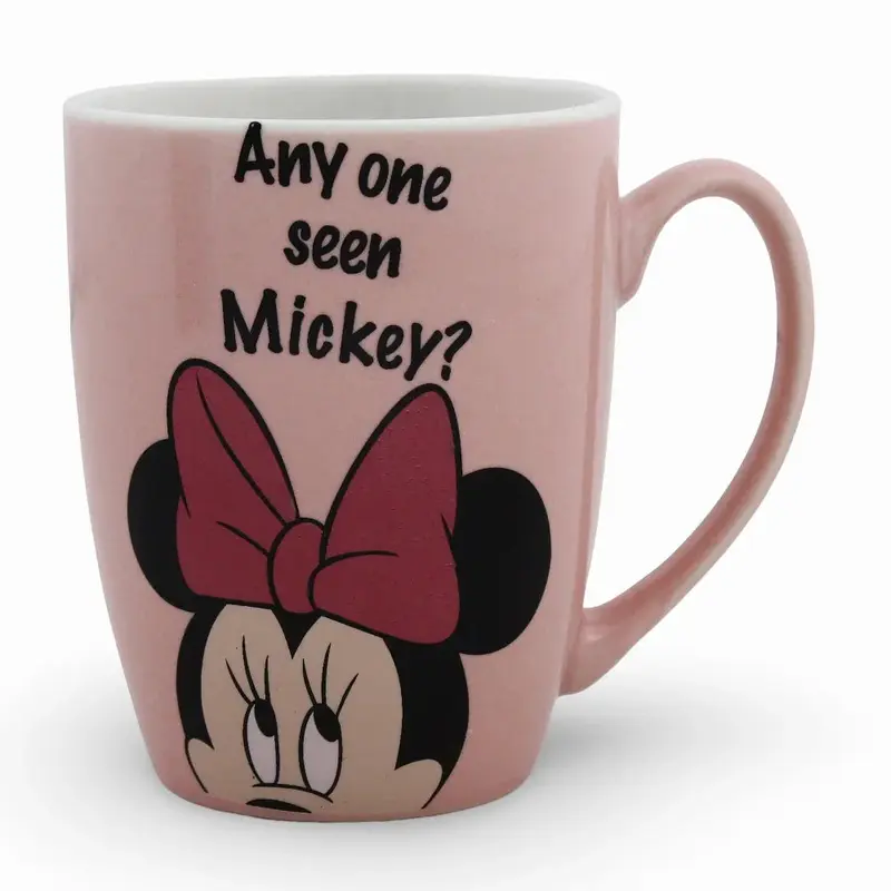 Porcelain Mug  Pink with Minnie Mouse Print
