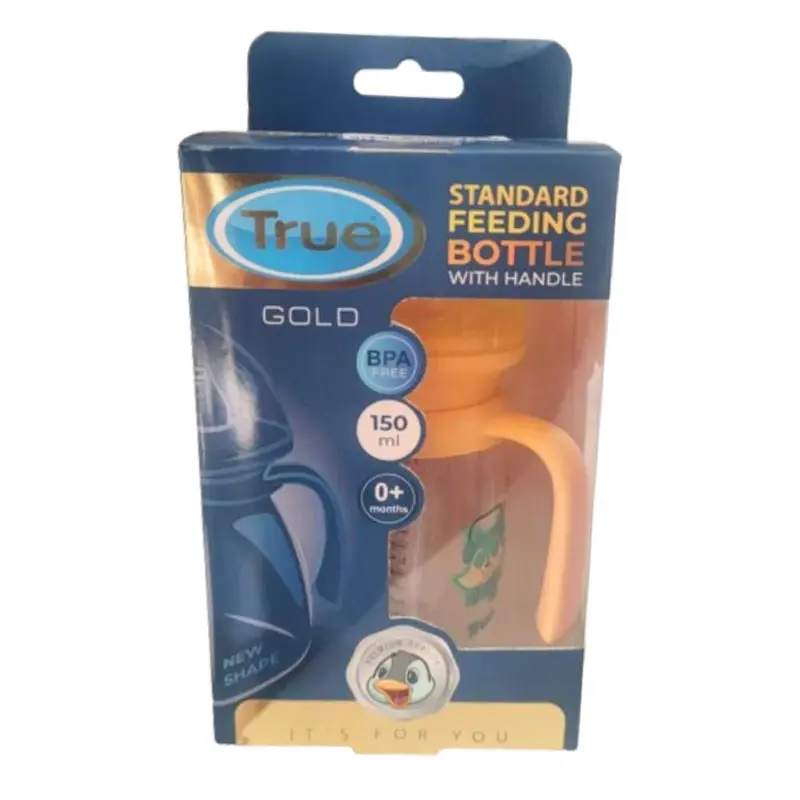 True Gold Standard Feeding Bottle 0m+ 150ml  Yellow