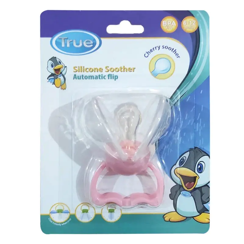 True Pacifier 6-12 Months with Auto-Close  Pink