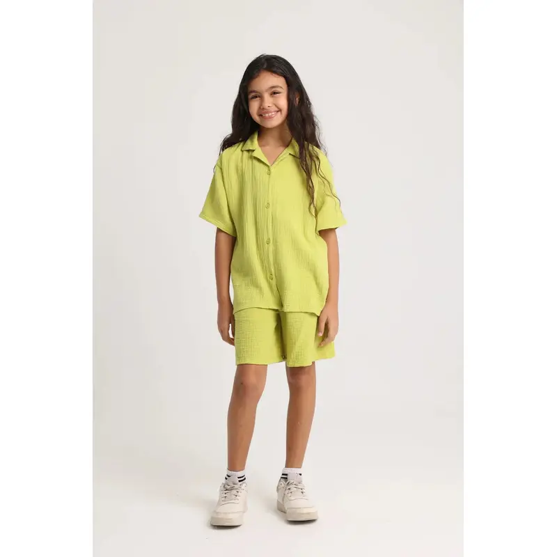 Unisex Kids Light Green Cotton Outfit Set