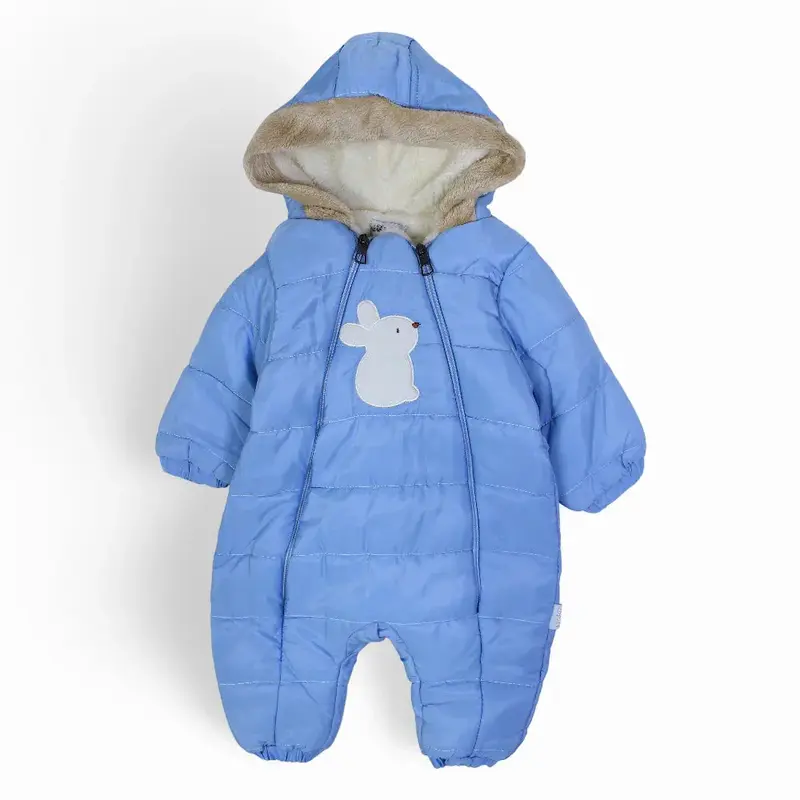 Baby Boys Waterproof Hooded Overall - Rabbit Design