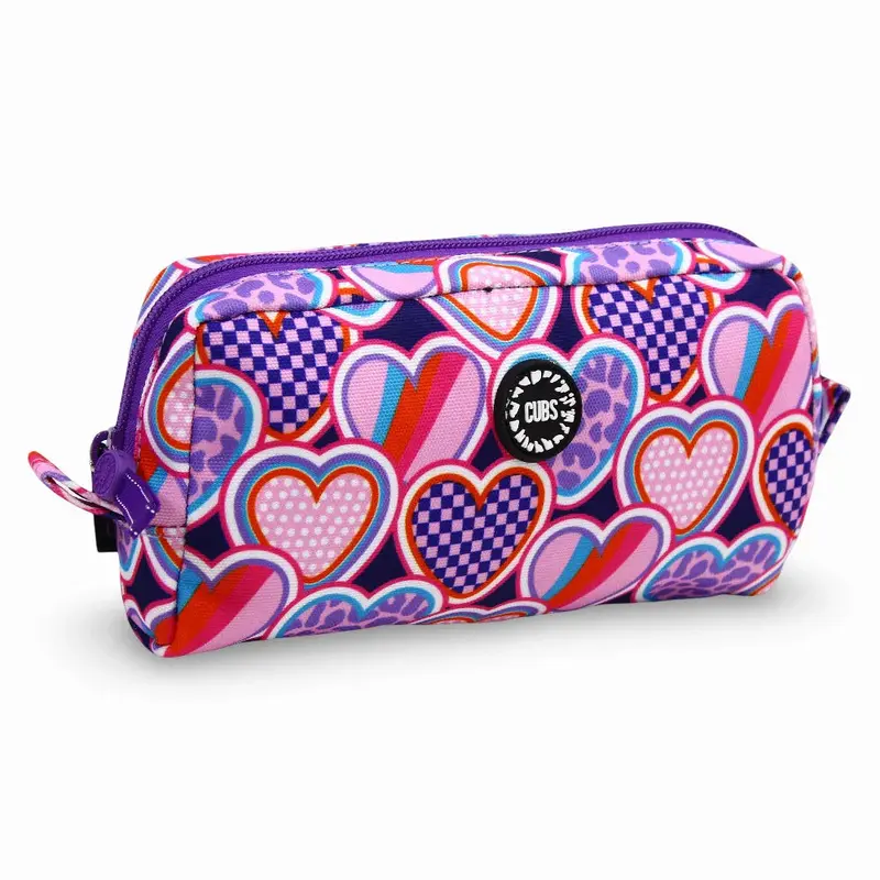 Cubs Hearts Pencil Case - Purple