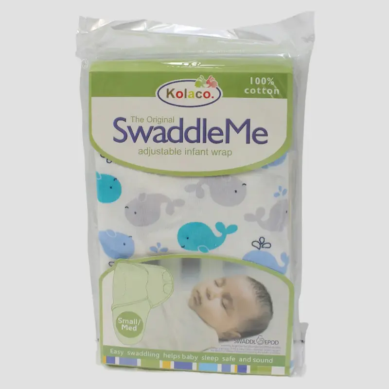 Unisex Kolaco Cotton Baby Swaddle (Whales)
