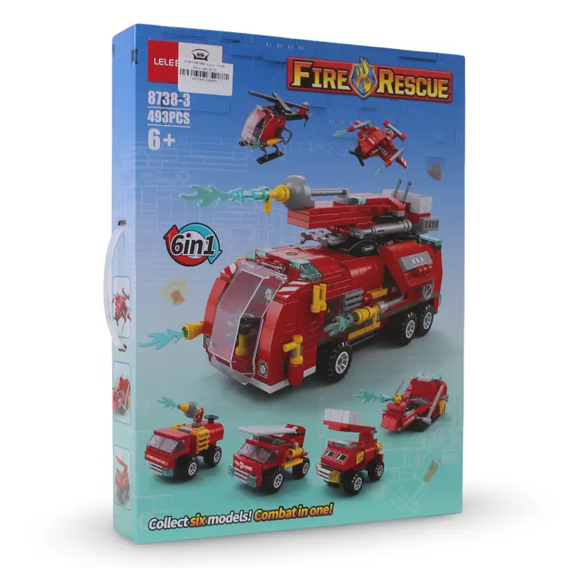 6-in-1 Fire Rescue Building Blocks - 493 Pcs