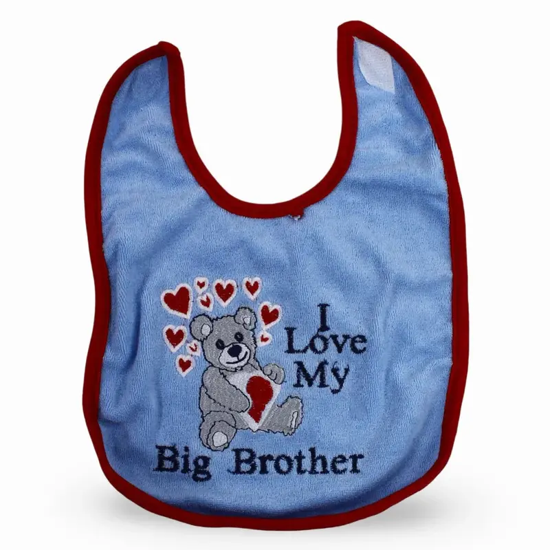 Baby Cotton Bib  Cute Older Siblings Design
