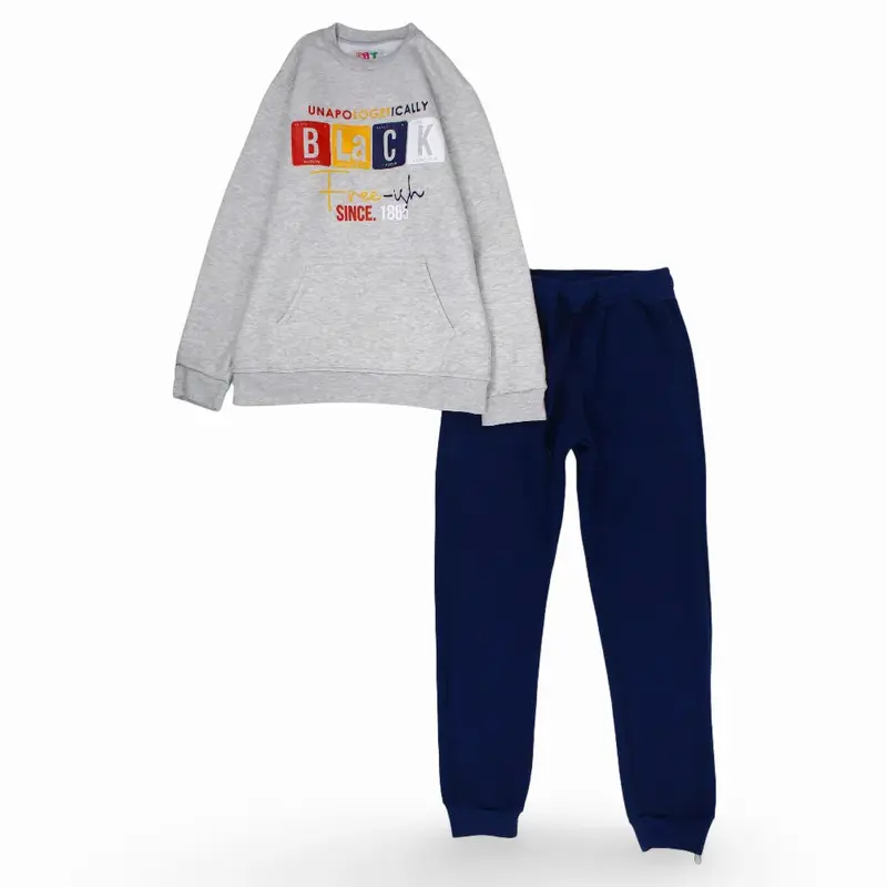 Boys Cotton Long-Sleeved Printed Pajama Set