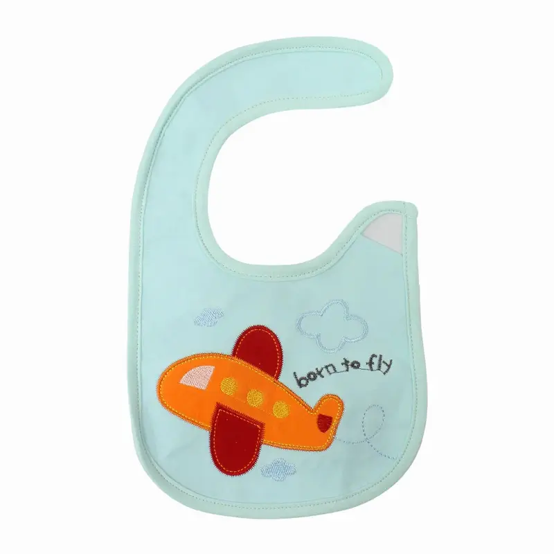 Unisex Baby Bib  Aqua with a Fun Plane Design