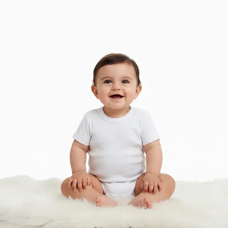 Unisex Cotton Short-Sleeved Underwear Bodysuit  White