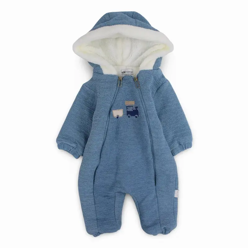 Baby Boys Hooded Overall - Train Design