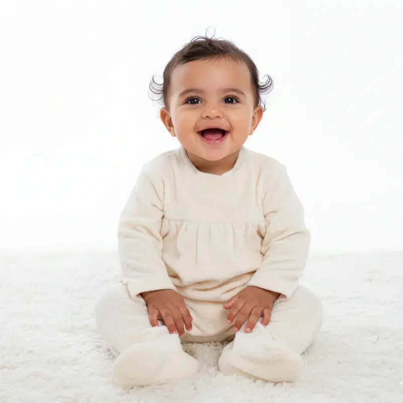 Baby Girls Plain Velvet Baby Footie