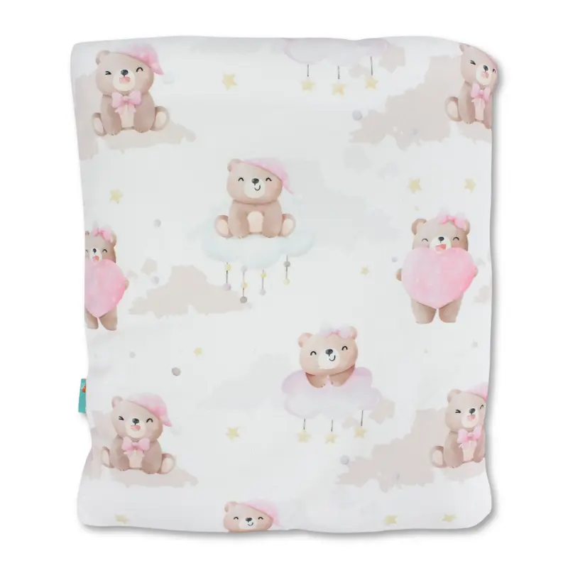 Baby Girls Velvet Baby Sleeping Bag  Pink with Cute Bear Print