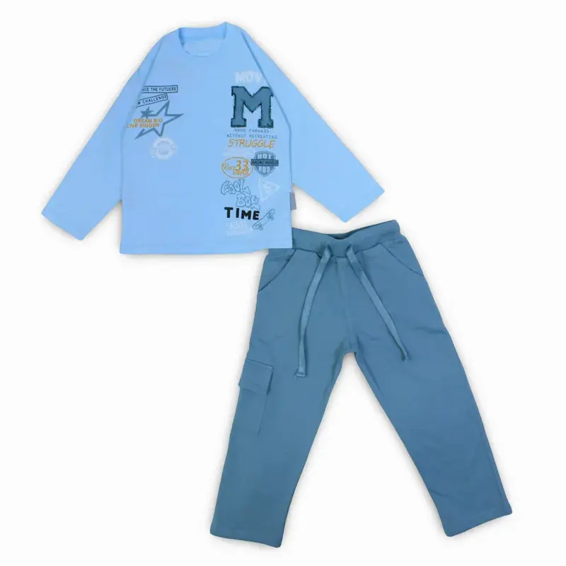 Boys Cotton Pajama Set - Bold Design