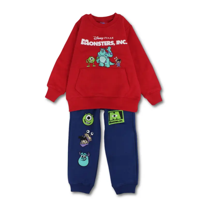 Boys Cotton Pajama Set  Red/Navy with Monsters Inc. Design