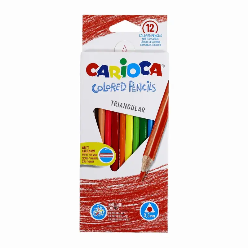 Carioca Triangular Colored Pencils  12 Color