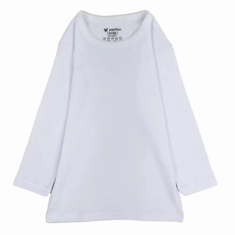 Girls Cotton Long-Sleeved Undershirt  White
