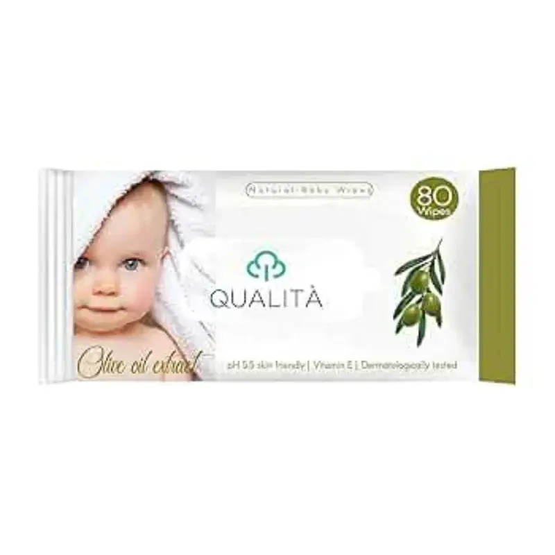 Qualita Baby Wet Wipes  Olive Extract, 80 pcs