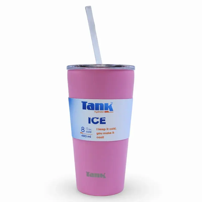 Tank Ice Insulated Stainless Steel Travel Cup 480ml  Bubblegum