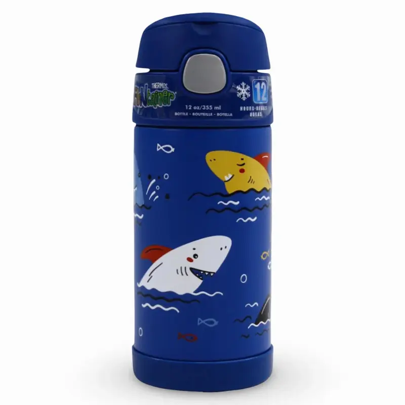 Thermos  Funtainer Vacuum Insulated Straw Bottle - Sharks (355 ml)