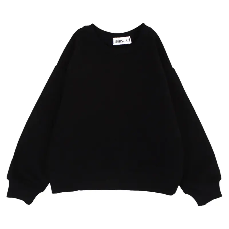 Unisex Plain Cotton Sweatshirt  Black