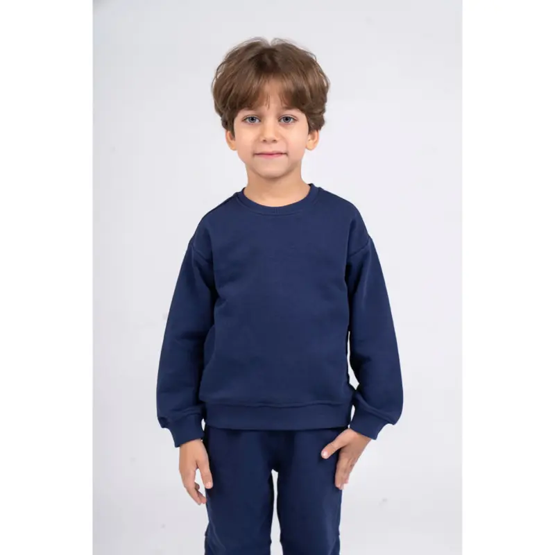 Unisex Plain Cotton Sweatshirt  Navy Blue