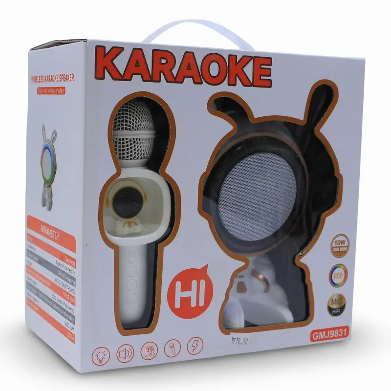 Wireless Karaoke Machine with Mic - White