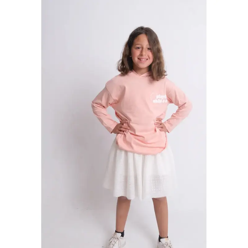 "Always Playing Club" Long-Sleeved Hooded T-Shirt