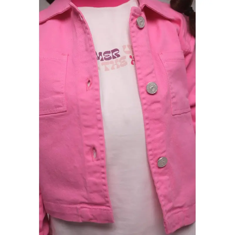 Girls Gabardine Shirt  Fuchsia