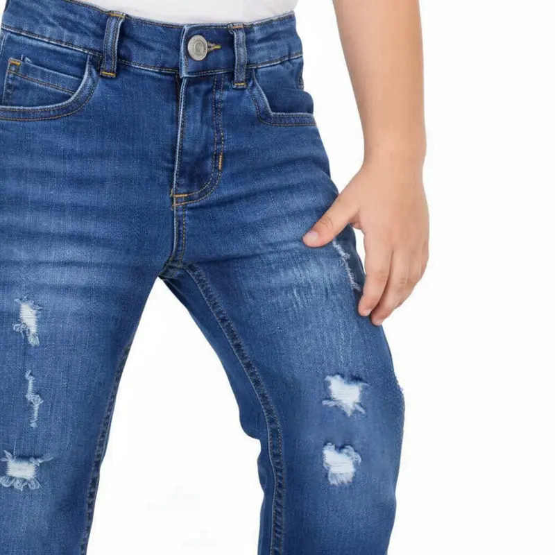 Girls Ripped Jeans - Blue