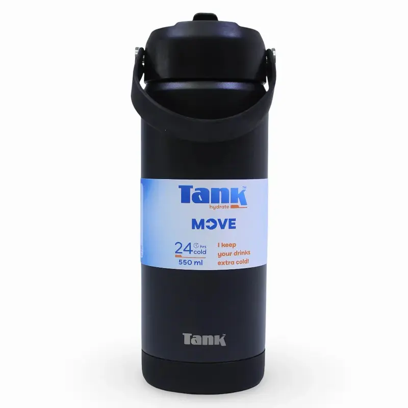 Tank Insulated Stainless Steel Water Bottle 550ml  Black