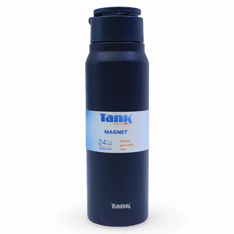 Tank Magnet Insulated Stainless Steel Water Bottle 1000ml  Electric Blue